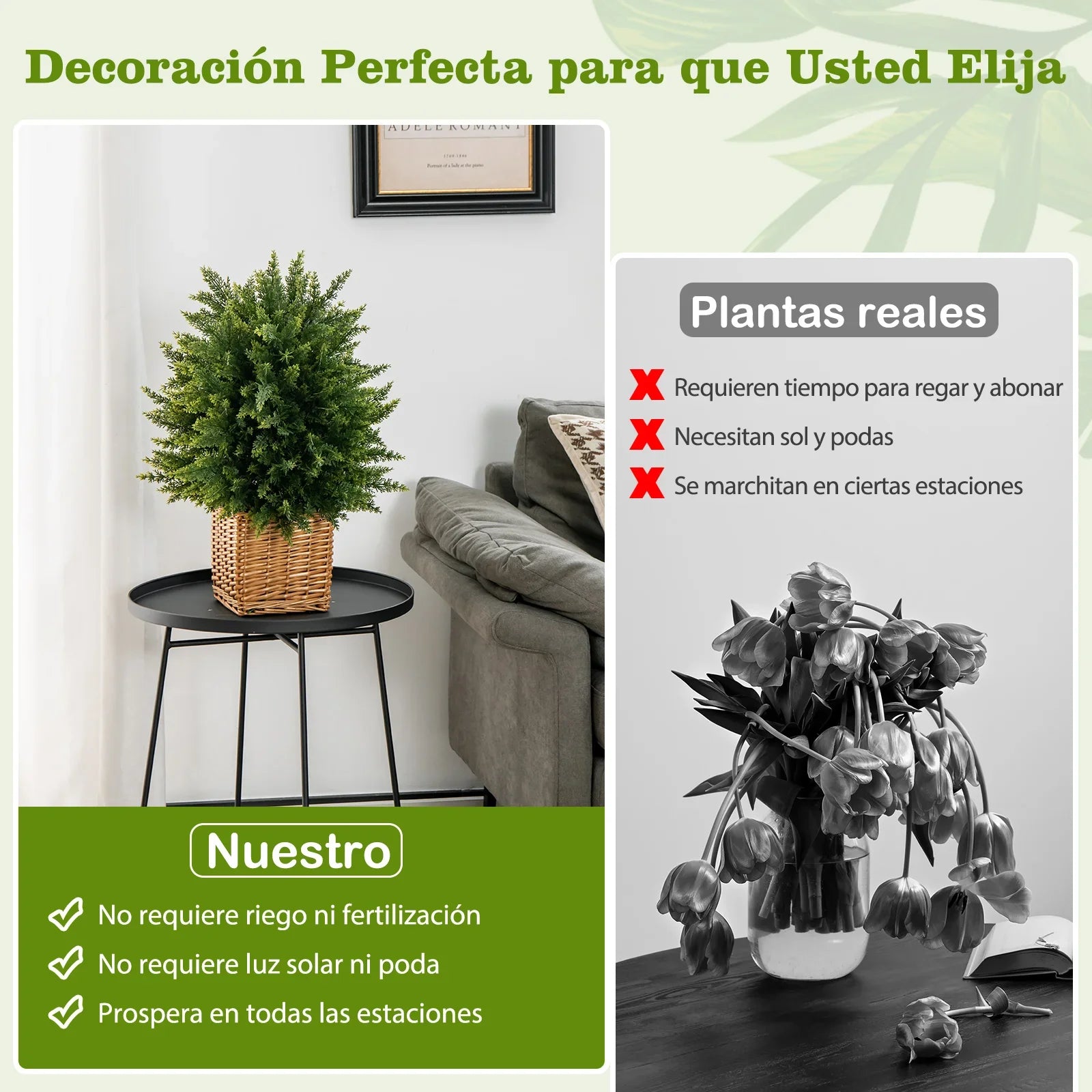 🌿 2-Pack Artificial Cedar Boxwood Bonsai – 55cm Decorative Plants with Pots for Home & Office