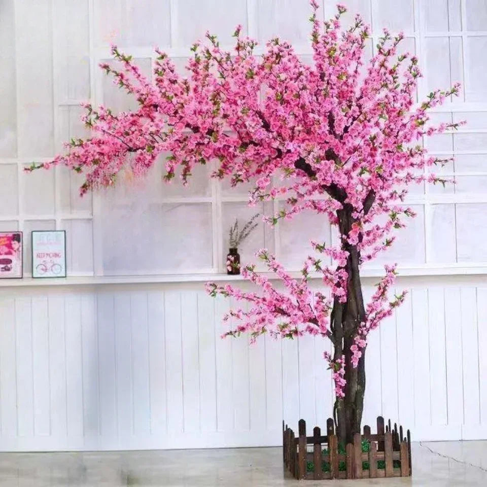 🌸 Floor-Standing Large Artificial Tree – Peach, Cherry, or Red Maple for Weddings, Hotels & Home Decor