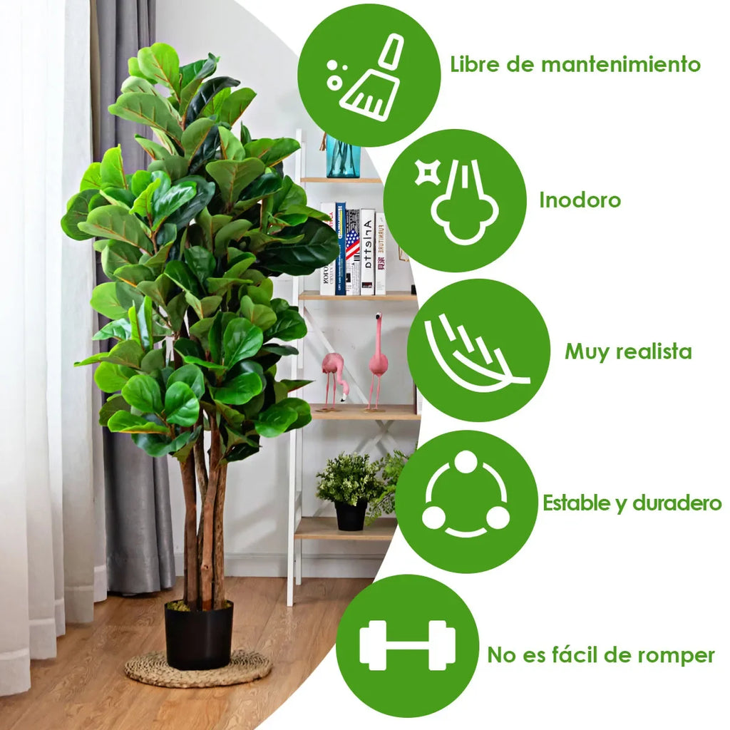 🌳 1.5M Tall Artificial Fig Tree – Realistic Indoor Plant with Pot for Home & Office Decor