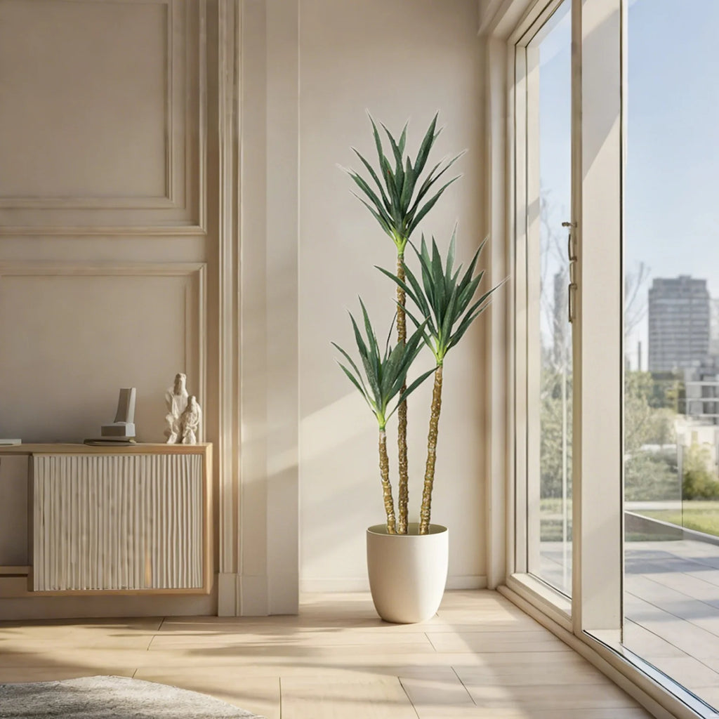 🌵 160cm Artificial Agave Tree – Faux Plant with 3 Trunks in Pot for Indoor & Outdoor Decor
