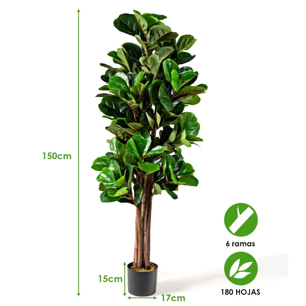 🌳 1.5M Tall Artificial Fig Tree – Realistic Indoor Plant with Pot for Home & Office Decor
