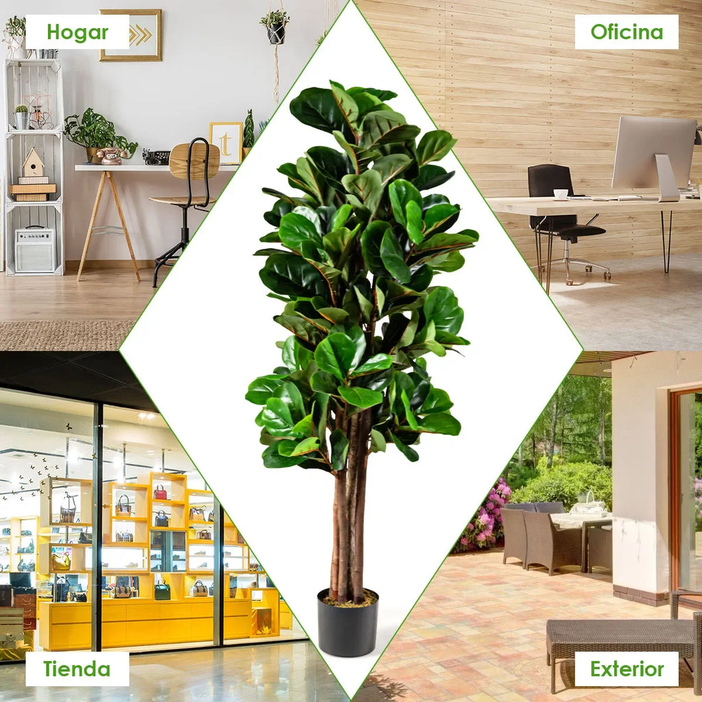🌳 1.5M Tall Artificial Fig Tree – Realistic Indoor Plant with Pot for Home & Office Decor