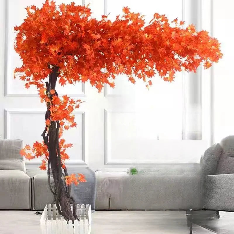 🌸 Artificial Peach, Cherry Blossom & Red Maple Trees – Floor-Standing Floral Decor for Weddings, Hotels & Events